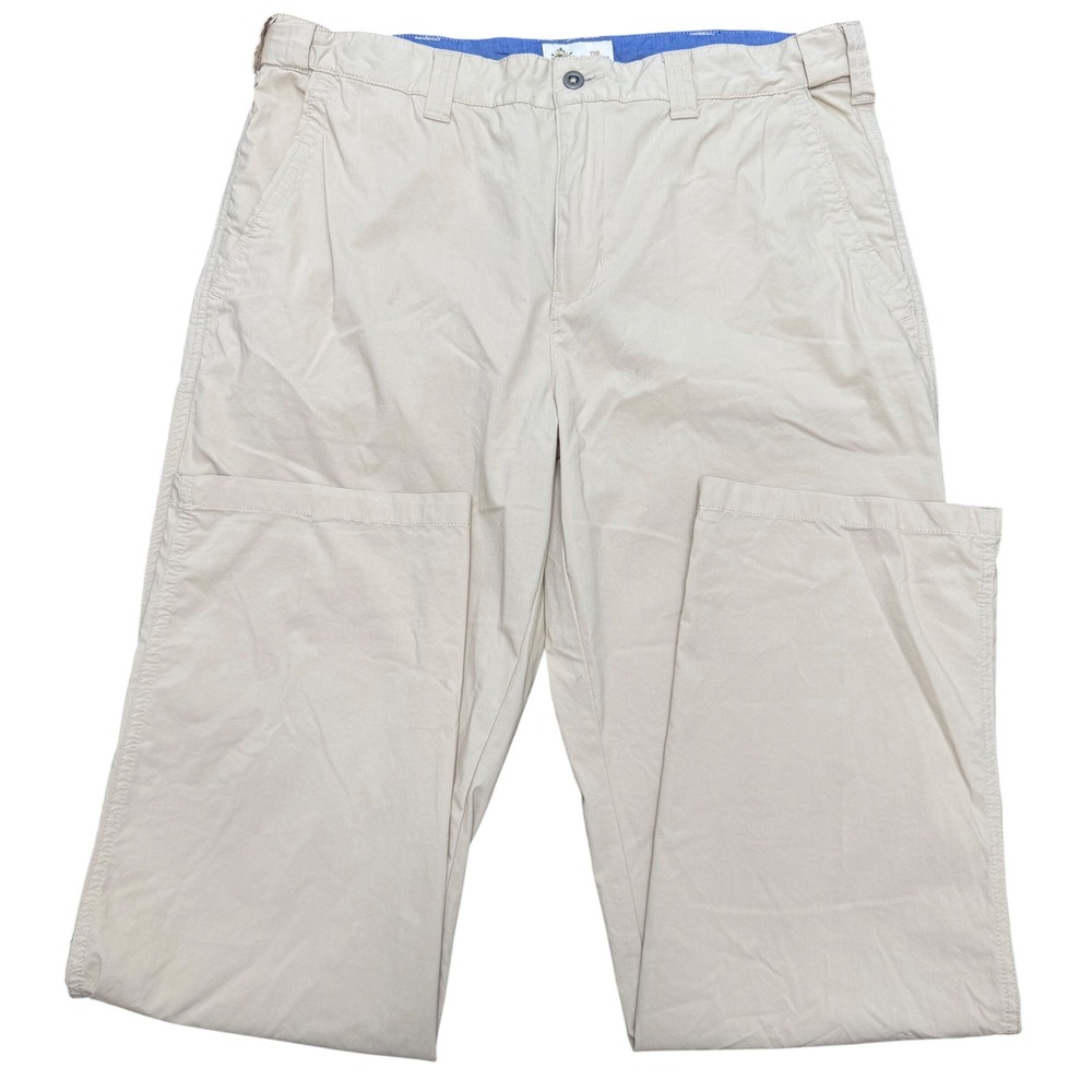 The Territory Ahead Chino Pants Mens 36x32 Tan Stretch Cotton‎ Nylon T3037 Khaki